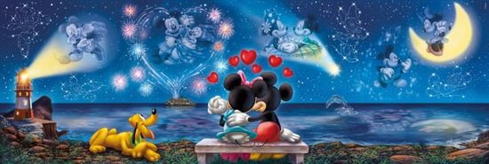 Clementoni Panoramatické puzzle Mickey a Minnie 1000 dílků