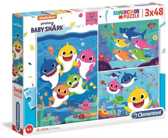 Clementoni Puzzle Baby Shark 3x48 dílků