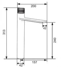 Mexen Mexen Zero+ Umyvadlová baterie vysoká, chrom 71610-00 - MEXEN