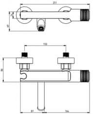 Mexen Mexen Diamond Vanová baterie, chrom 71530-00 - MEXEN