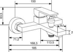 Mexen Mexen Uno Vanová baterie, chrom 71430-00 - MEXEN