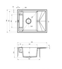 Deante MAGNETIC ZRM_T11A Jednodřez s odkapem granit, metalický antracit - Deante