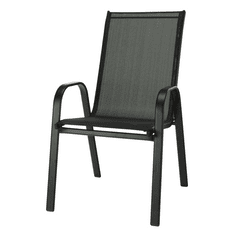 IWHOME Zahradní židle VALENCIA 2 černá, stohovatelná IWH-1010010 sada 8ks