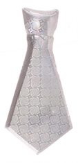 TWM Kovová stříbrná unisex kravata, 30 cm