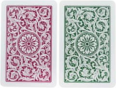 TWM hrací karty 5,6 x 8,7 cm PVC zelená / červená 111 ks