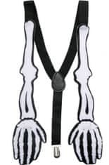 TWM Halloweenský postroj Skelet 100 cm polyester černá / bílá