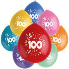 TWM Barevné narozeninové balónky 100, 23 cm 8 ks