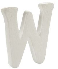 TWM dekorativní písmeno W 12,5 x 2 x 15 cm bílý polystyren