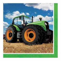 TWM traktorové ubrousky 33 cm papírové zelené / modré 16 ks