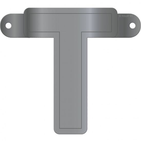 TWM člunkové písmeno T 12,5 x 11 cm stříbrná lepenka