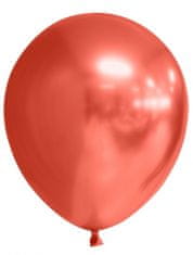 TWM balónkové zrcadlo chrom 30 cm latexová červená 10 ks