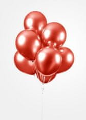 TWM balónkové zrcadlo chrom 30 cm latexová červená 10 ks