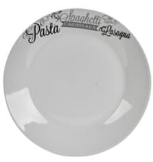 TWM Talíř na těstoviny 24,4 cm porcelán bílý/černý/šedý