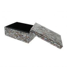 TWM úložný box haiphong mozaika 20 x 15 x 9 cm šedá