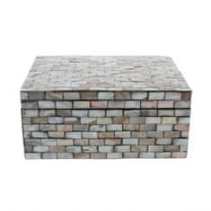TWM úložný box haiphong mozaika 20 x 15 x 9 cm šedá
