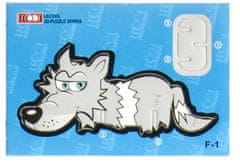TWM 3D puzzle vlk junior 10,5 cm šedý karton 7 dílků