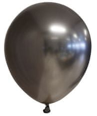 TWM balónkové zrcadlo chrom 30 cm tmavě šedý latex 10 ks