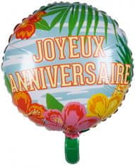 TWM fóliový balón Joyeux Anniversaire Paradise 45 cm