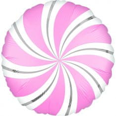 TWM Fóliový balónek Candy Swirls 30 cm růžový a bílý