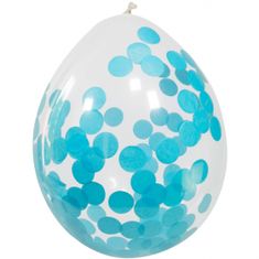 TWM balónky konfety 30 cm průhledný latex / modrý 4 ks