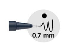 TWM Permanentní jemná linka Pictus 0,7 mm z nerezové oceli černá