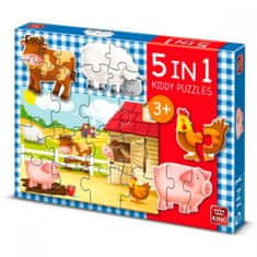 TWM Puzzle Kiddy Puzzles 5 v 1 Farma o 12 dílcích