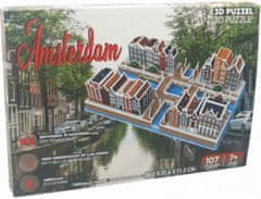 TWM 3D-puzzle Amsterdam 35,2 cm hnědá lepenka 107 kusů