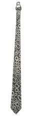TWM kroužky na kravatu 145 cm hedvábí černá / bílá