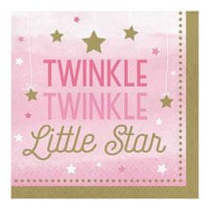 TWM Twinkle Girl ubrousky 33 cm papírové růžové 16 ks
