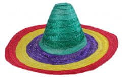 TWM Mexické zelené sombrero s červeným okrajem 50 cm