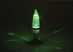 TWM Lávová lampa se třpytkami 22 cm stříbrná