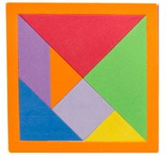 TWM tvarované puzzle Tangram 15,5 cm oranžová pěna 9 prvků