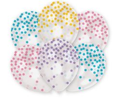 TWM Balónky konfety pastelové 27,5 cm latex 6 kusů