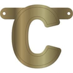 TWM člunkové písmeno C 12,5 x 11 cm zlatý karton