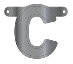 TWM člunkové písmeno C 12,5 x 11 cm stříbrná lepenka