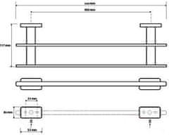 BEMETA BEMETA NIKI: Držák ručníků dvojitý 450 mm 153104052 - Bemeta