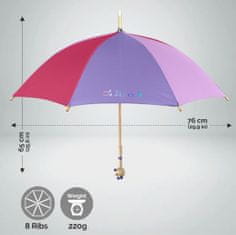 TWM Dětský deštník s rukojetí medvídka 75 cm červená / růžová / fialová