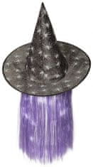 TWM Čarodějnický klobouk Aranya 72 cm polyester černá / fialová jedna velikost