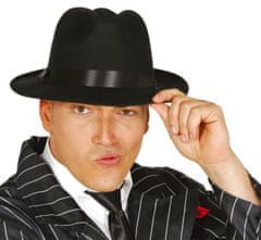 TWM Gangsterský klobouk 13,5 x 6 x 5 cm černý polyester