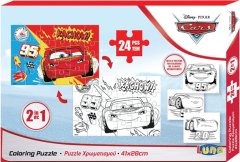 TWM skládačka / omalovánka Cars karton junior 24 dílů