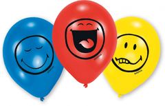 TWM Balónky Smiles 23 cm modrá / červená / žlutá 6 ks
