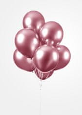 TWM balónkové zrcadlo chrom 30 cm latexové růžové 10 ks