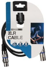 TWM XLR kabel 3pin samec / samice 1 m černý