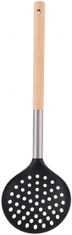 TWM skimmer velký 34 cm dřevo/nerezová ocel světlý/stříbrný/černý