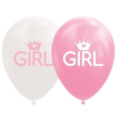 TWM Balónky pro holčičku 12 cm, latexové růžové a bílé 8 ks