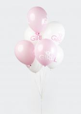 TWM Balónky pro holčičku 12 cm, latexové růžové a bílé 8 ks