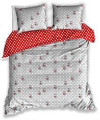 TWM Povlak na přikrývku Moomin 140 x 200 cm, bavlna červená / šedá