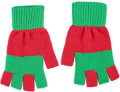 TWM Společenské vlněné rukavice zelené / červené jedné velikosti