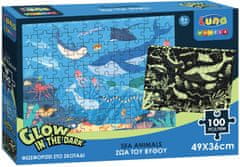 TWM Puzzle Sea Animals svítící ve tmě 49 x 36 cm 100 prvků