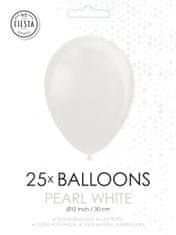 TWM Perlové balónky 30 cm, latexové bílé 25 ks